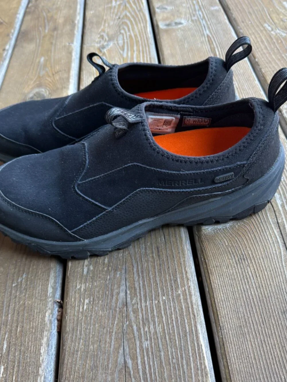 Merrell Black Coldpack Thermo Moc Waterproof Loafer SlipOn Shoe in Men's 12
